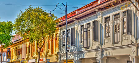 Singapore, Peranakan architecture in Joo Chiat district, HDR Imageの写真素材