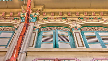Singapore, Peranakan architecture in Joo Chiat district, HDR Imageの写真素材