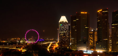 Singapore - April 2020 : Downtown cityscape, HDR Imageのeditorial素材