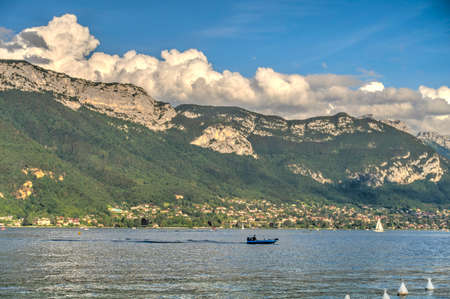 Annecy, France - July 2019 : Historical center in sunny weather, HDR Imageのeditorial素材