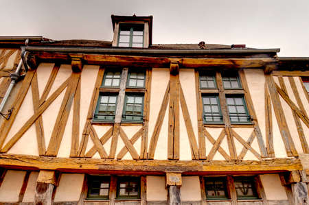 Provins, France - July 2019 : Historical center in cloudy weather, HDR Image