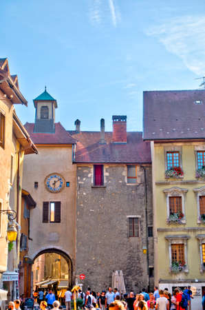 Annecy, France - July 2019 : Historical center in sunny weather, HDR Imageのeditorial素材