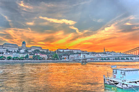 Budapest, Hungary - December 2020 : Historical center in sunny weather, HDR Imageのeditorial素材