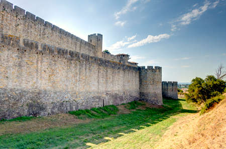 Carcassonne, France - July 2019 : Historical center in sunny weather, HDR Imageのeditorial素材