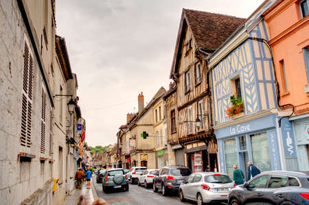 Provins, France - July 2019 : Historical center in cloudy weather, HDR Imageのeditorial素材