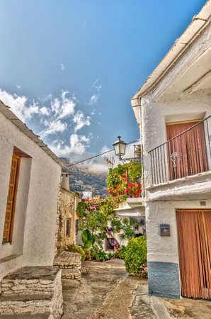 La Alpujarra, Spain - September 2020 : Picturesque white village in Andalusia, HDR Imageのeditorial素材