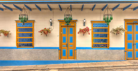 Jardin, Colombia - May 2019 : Picturesque village in cloudy weather, HDR Imageのeditorial素材