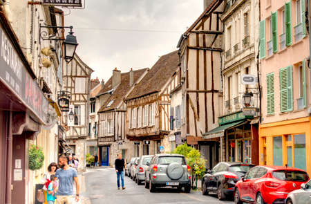 Provins, France - July 2019 : Historical center in cloudy weather, HDR Imageのeditorial素材