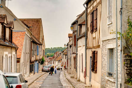 Provins, France - July 2019 : Historical center in cloudy weather, HDR Imageのeditorial素材
