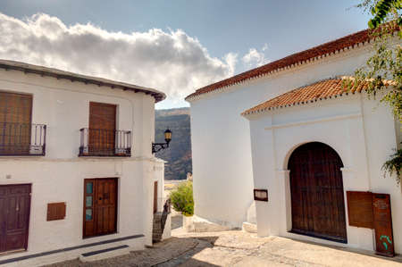 La Alpujarra, Spain - September 2020 : Picturesque white village in Andalusia, HDR Imageのeditorial素材