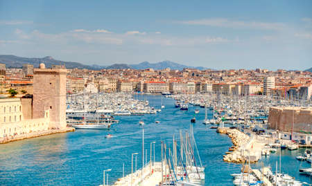 Marseille, France - July 2019 : Historical center in sunny weather, HDR Imageのeditorial素材