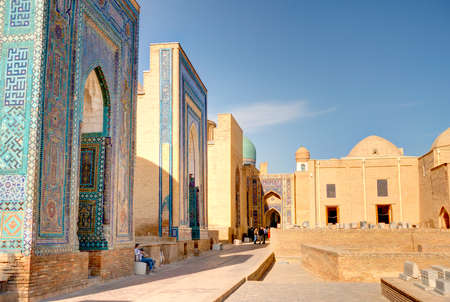 Samarkand, Uzbekistan - October 2020 : Shah I Zinda in sunny weather, HDR Imageのeditorial素材