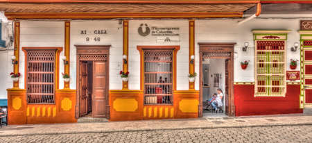Jardin, Colombia - May 2019 : Picturesque village in cloudy weather, HDR Imageのeditorial素材