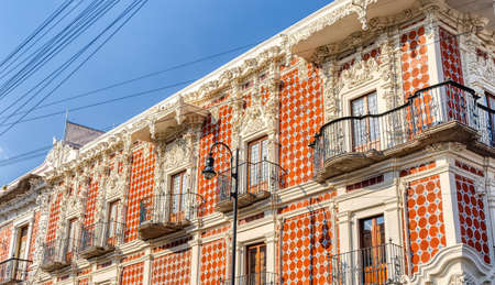 Puebla, Mexico - January 2022 : Historical center in sunny weather, HDR Imageのeditorial素材