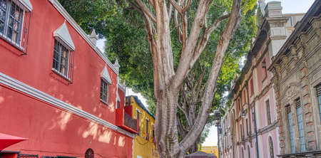 Puebla, Mexico - January 2022 : Historical center in sunny weather, HDR Imageのeditorial素材