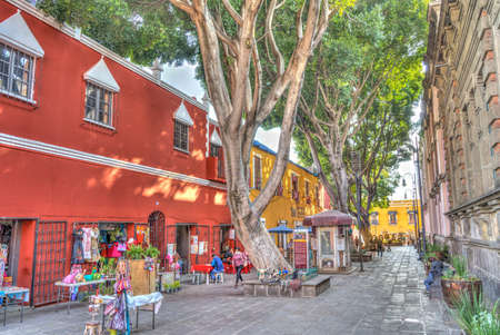 Puebla, Mexico - January 2022 : Historical center in sunny weather, HDR Imageのeditorial素材