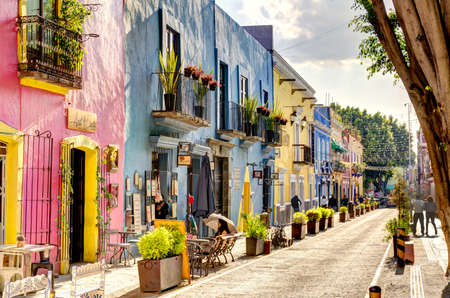 Puebla, Mexico - January 2022 : Historical center in sunny weather, HDR Imageのeditorial素材