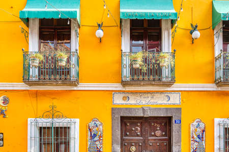 Puebla, Mexico - January 2022 : Historical center in sunny weather, HDR Imageのeditorial素材