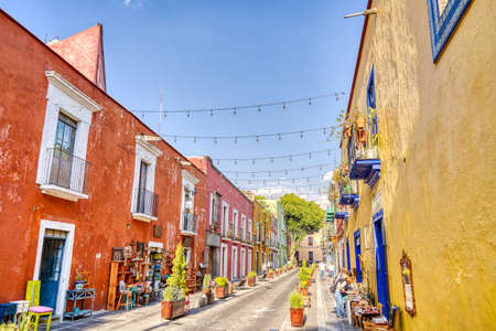 Puebla, Mexico - January 2022 : Historical center in sunny weather, HDR Imageのeditorial素材