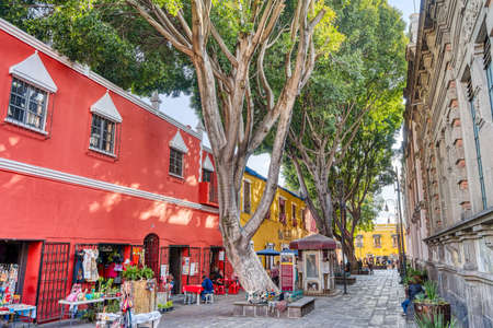 Puebla, Mexico - January 2022 : Historical center in sunny weather, HDR Imageのeditorial素材
