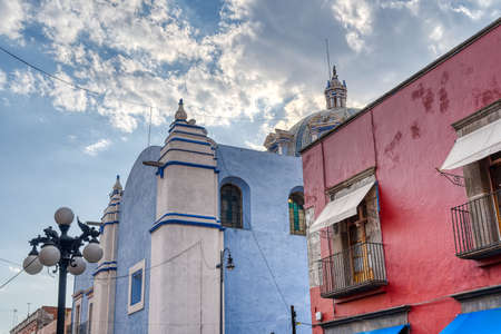 Puebla, Mexico - January 2022 : Historical center in sunny weather, HDR Imageのeditorial素材