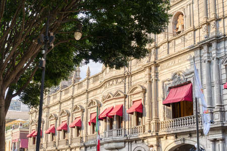 Puebla, Mexico - January 2022 : Historical center in sunny weather, HDR Imageのeditorial素材