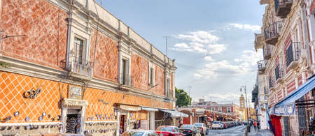 Puebla, Mexico - January 2022 : Historical center in sunny weather, HDR Imageのeditorial素材