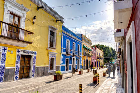 Puebla, Mexico - January 2022 : Historical center in sunny weather, HDR Imageのeditorial素材