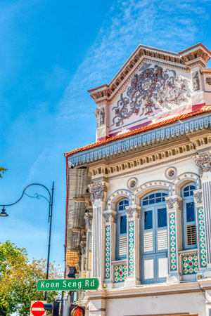 Beautiful Architecture building in Phuket Town at Phuket Province, Thailand.の写真素材