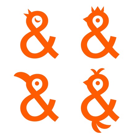 icon set of abstract birds  のイラスト素材