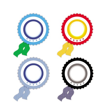 set of badge or sicker with nice tail isolated on white backgroundのイラスト素材