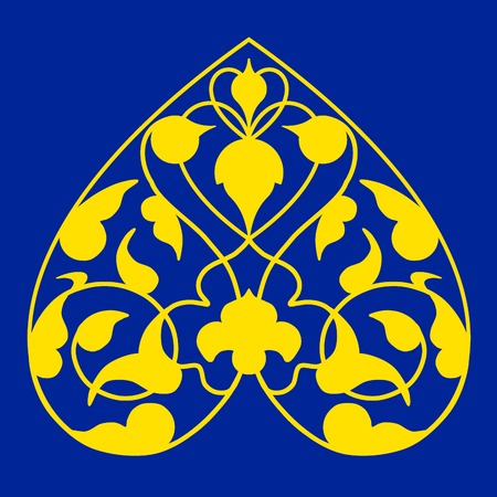 persian heart shape paisley sprigsのイラスト素材