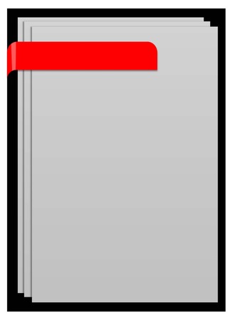 paper labeled by red header bandのイラスト素材