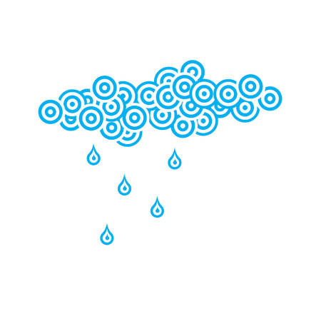 an abstract sky is raining by circles and droplets illustrationのイラスト素材