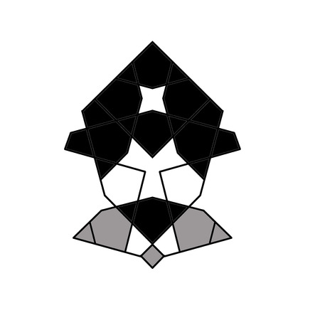 geometric goatee man icon with hatのイラスト素材