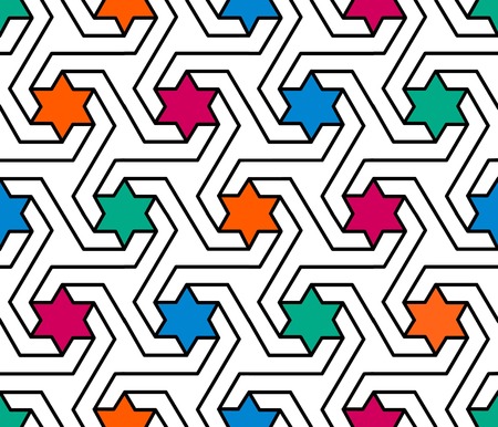 colourful geometric star patternのイラスト素材