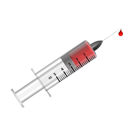 blood syringe vector illustationのイラスト素材