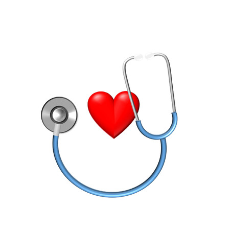 stethoscope and heart illustration for medical examinationのイラスト素材
