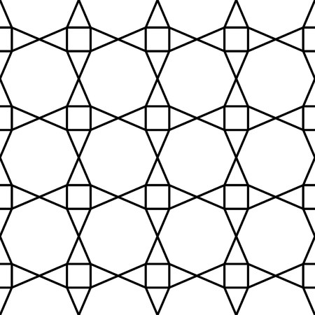 black and white geometric islamic designのイラスト素材