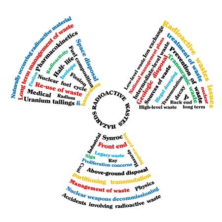 radioactive waste hazard sign typographyのイラスト素材
