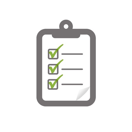 check box ticked green on clipboard symbolizing assessment checklistのイラスト素材