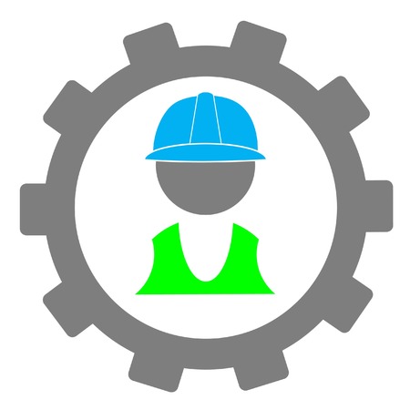 engineer and gear iconのイラスト素材