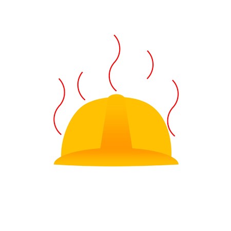 hot helmet symbolizing hot weather condition or occupational heat exhaustionのイラスト素材
