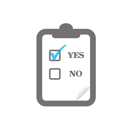 yes or no check sign ticked on clipboard symbolizing decisionのイラスト素材