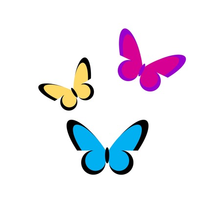 flying butterfies vector brushのイラスト素材