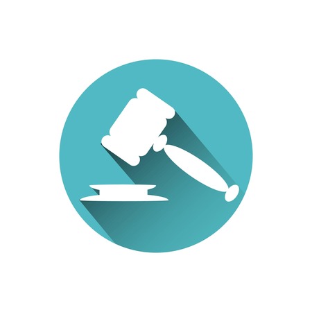 cyan gavel icon symbol of lawのイラスト素材