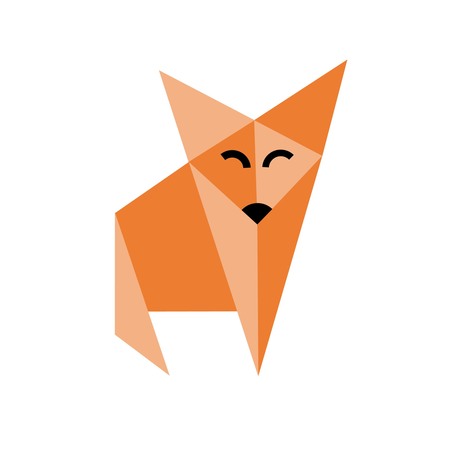 simple fox origamiのイラスト素材