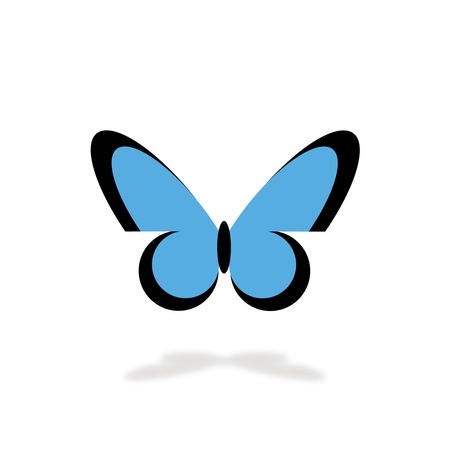 simple butterfly vector brush in blue colorのイラスト素材