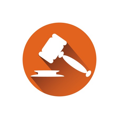 simple gavel icon symbol of law in orange colorのイラスト素材