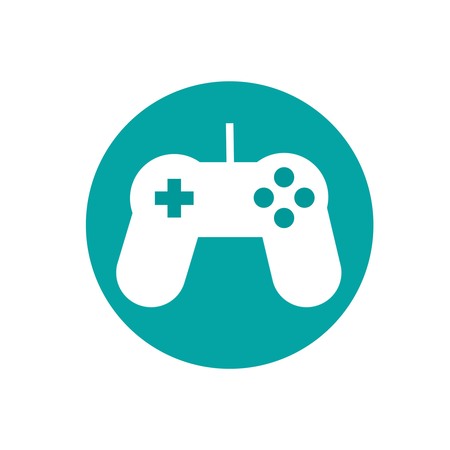 Modern flat game joystick icons vector in stylish color and development theme Isolated on whiteのイラスト素材